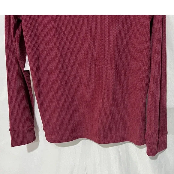 Pink Clover Top Womens Large Long Sleeve Mock Neck Ribbed Stitch Fix Mauve NEW - Picture 7 of 11